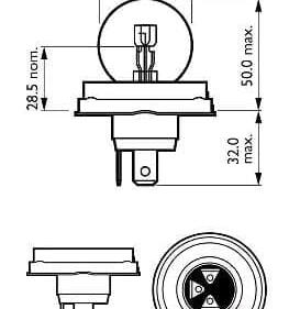lampara foco europeo r2 12v 45-40w