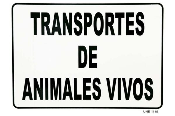 Placa transporte animales vivos