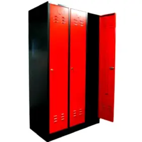 Taquilla de Acero con 3 Compartimentos 70 kgs 2 taquilla vestuario metalica 3 puertas