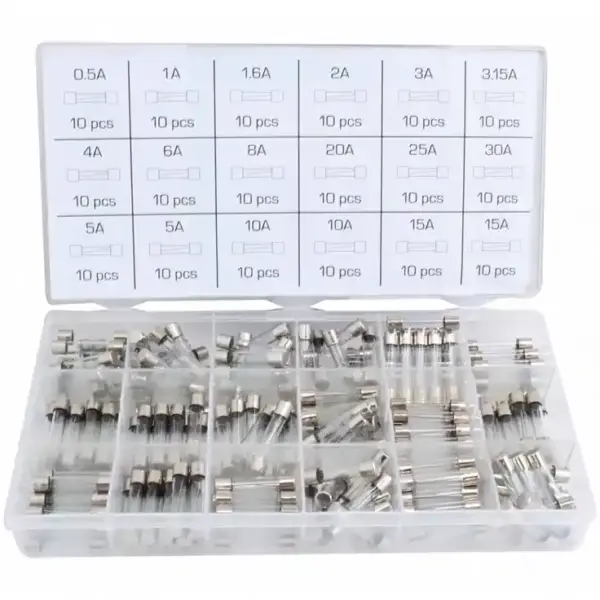 surtido fusibles de cristal para coche en estuche